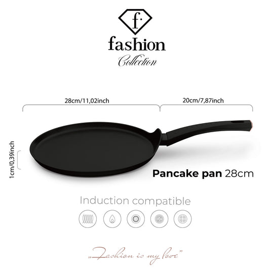 Fashion By Berlinger Haus 28cm TitanPro Non-Stick Pancake Pan - Matte Black
