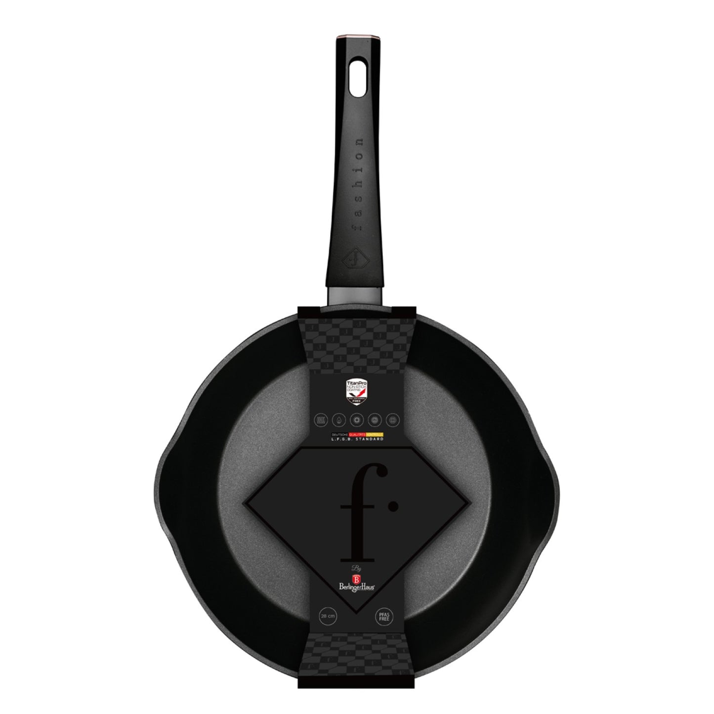 Fashion By Berlinger Haus 28cm TitanPro Non-Stick Deep Frypan - Matte Black