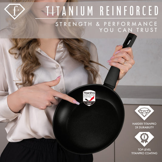 Fashion By Berlinger Haus 4 Piece TitanPro Non-Stick Frypan Set - Matte Black
