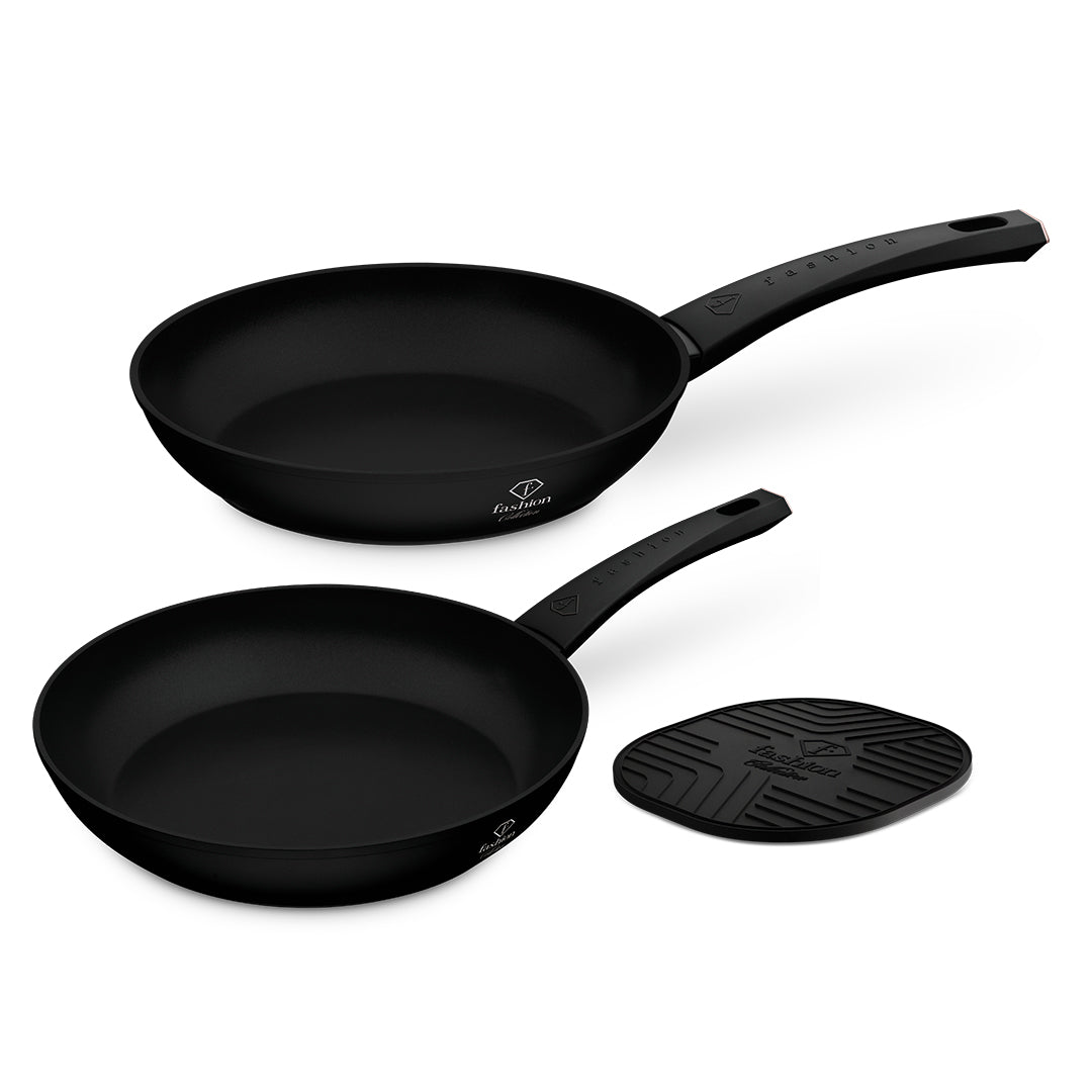 Fashion By Berlinger Haus 3-Piece Titan Pro Non-Stick Frypan Set - Black Rose
