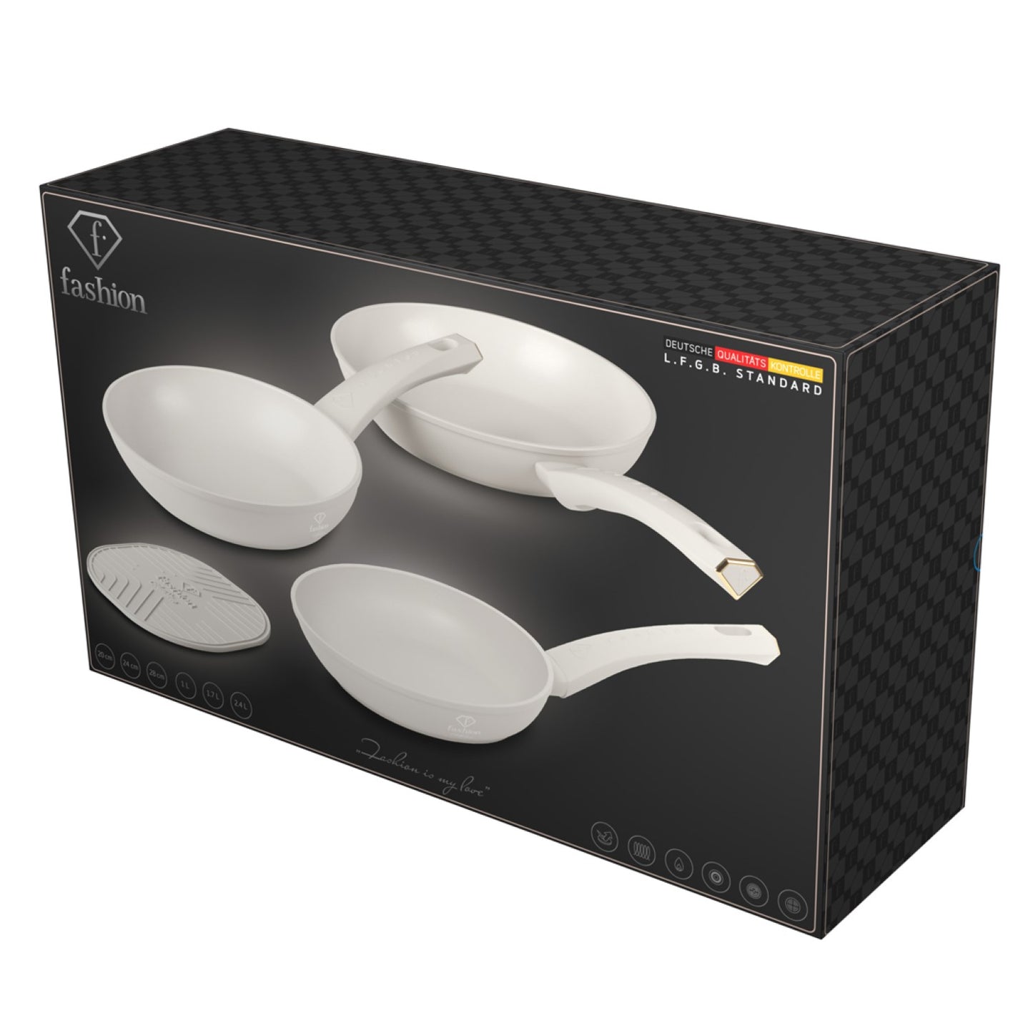 Fashion By Berlinger Haus 4 Piece TitanPro Non-Stick Frypan Set - Cream