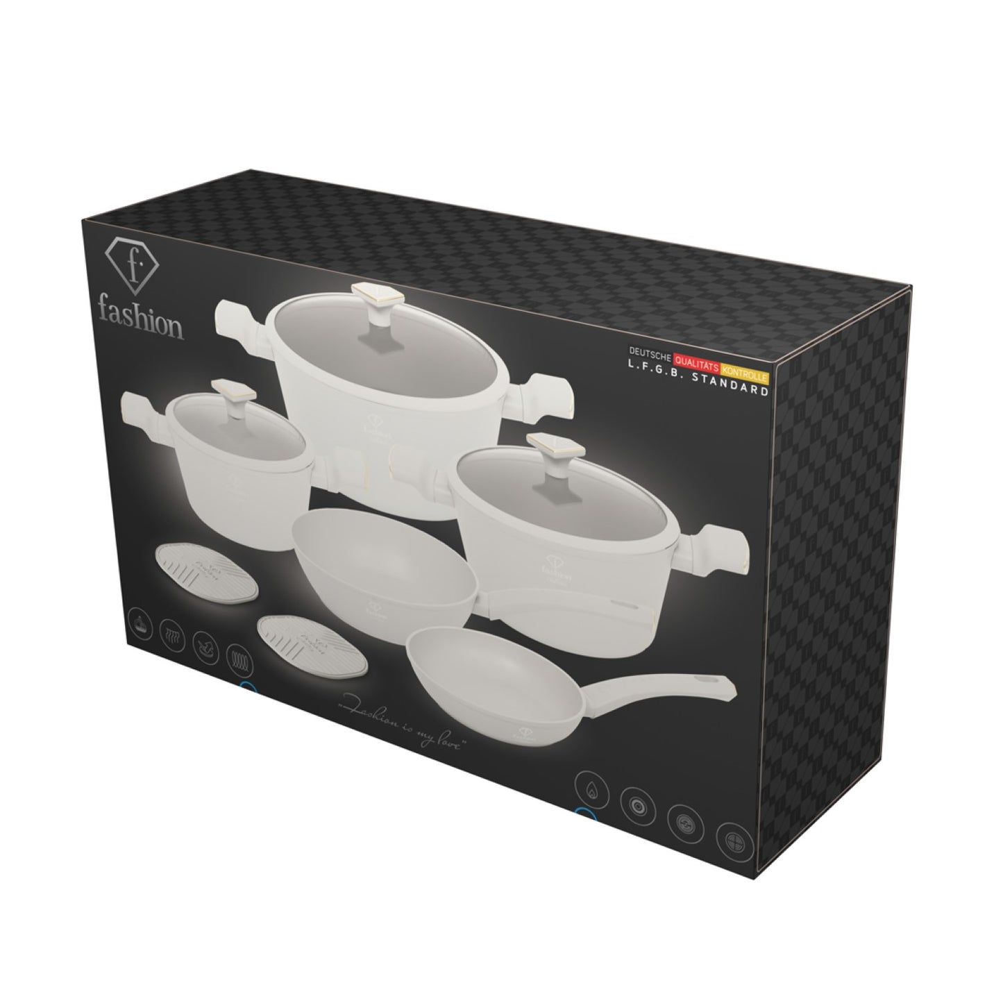 Fashion By Berlinger Haus 10 Piece TitanPro Non-Stick Cookware Set - Cream