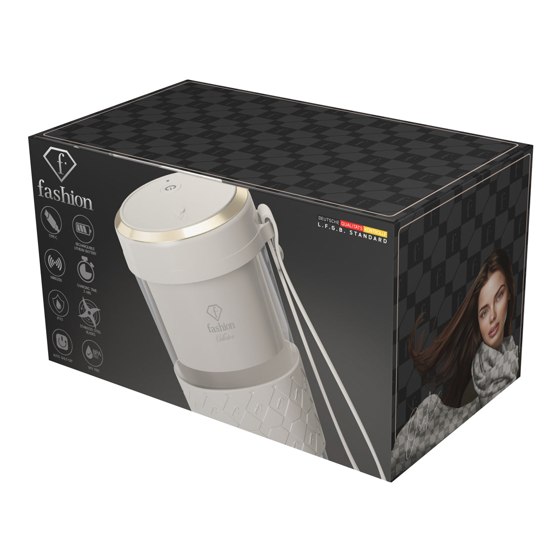 Fashion By Berlinger Haus Mini Blender with USB Rechargeable Bottle - Cream
