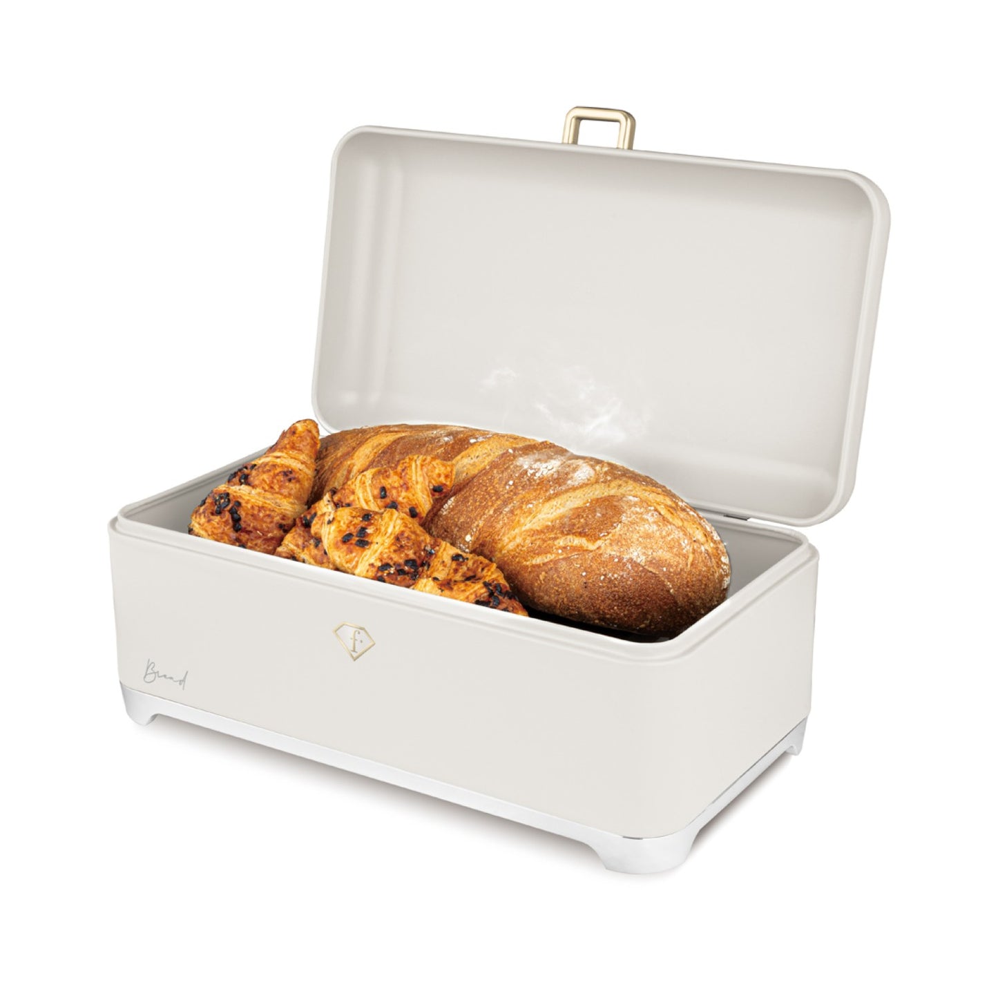 Fashion By Berlinger Haus Bread Box with 3-Piece Canister Set - Cream