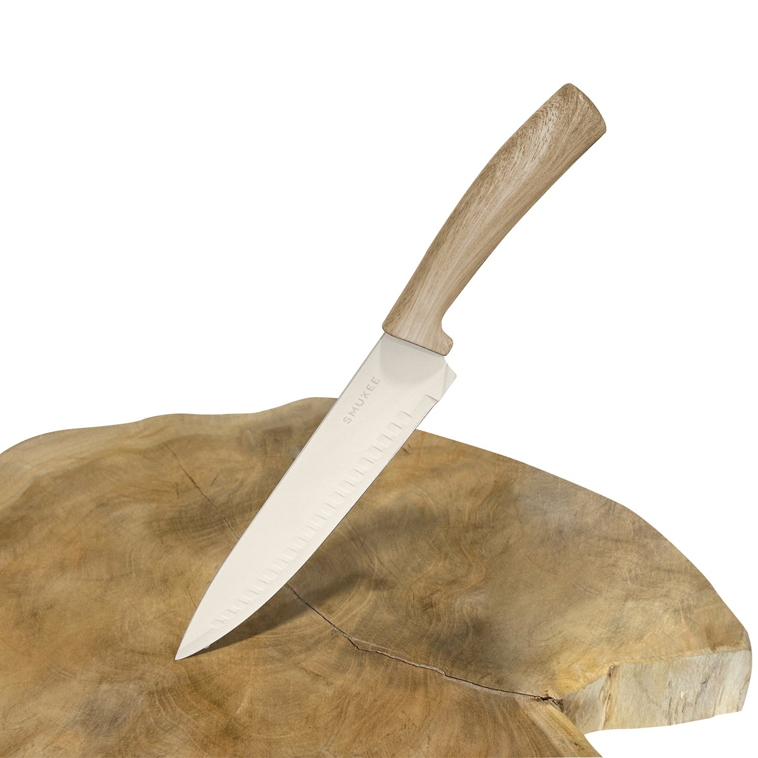 Smukee 6-Piece Titan Pro Stainless Steel Knife Set - Light Wood - Forest Line