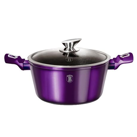 Berlinger Haus 20cm Marble Coating Casserole Pot - Royal Purple