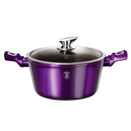 Berlinger Haus 24cm Marble Coating Casserole Pot - Royal Purple