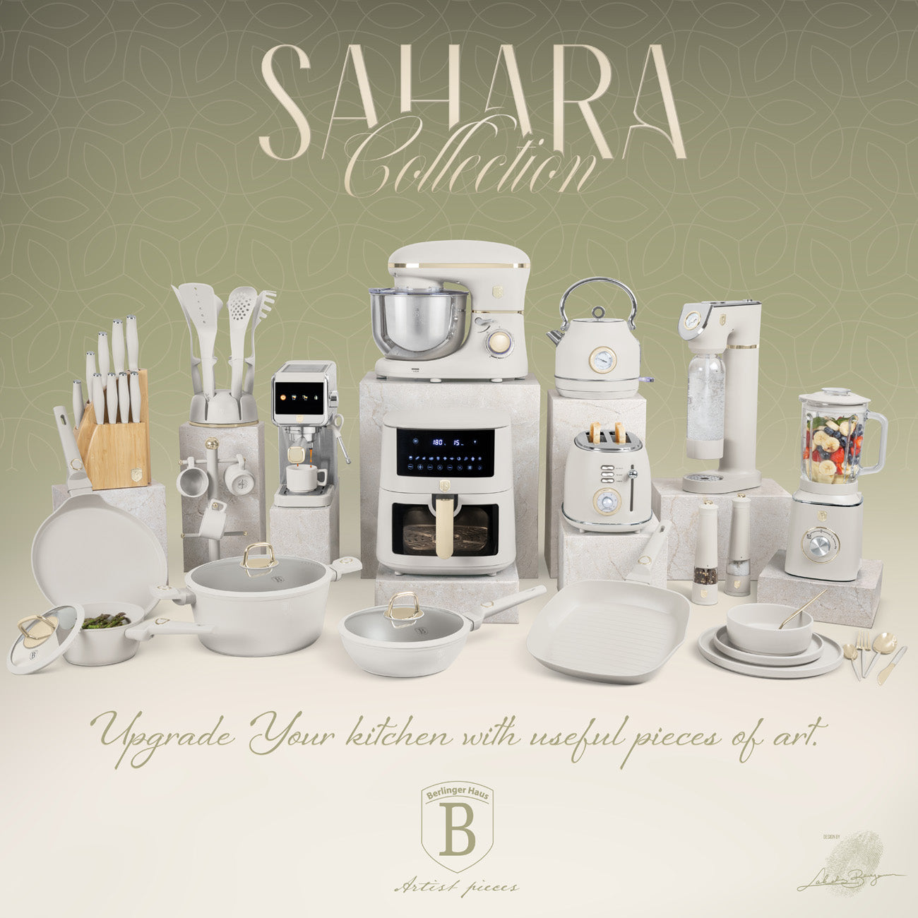 Berlinger Haus 4-Piece Canister Set with Bread Box - Sahara