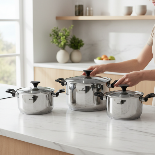Blaumann 6-Piece Stainless Steel Cookware Set - Gourmet Line