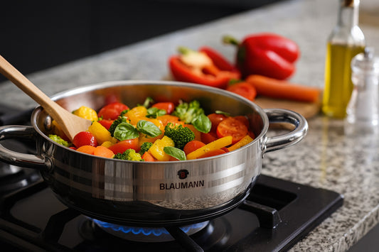 Blaumann 24cm Stainless Steel Shallow Pot – Gourmet Line