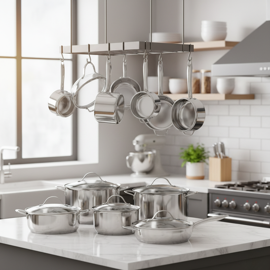 Berlinger Haus 12-Piece Stainless Steel Cookware set, Silver Jewellery Collection