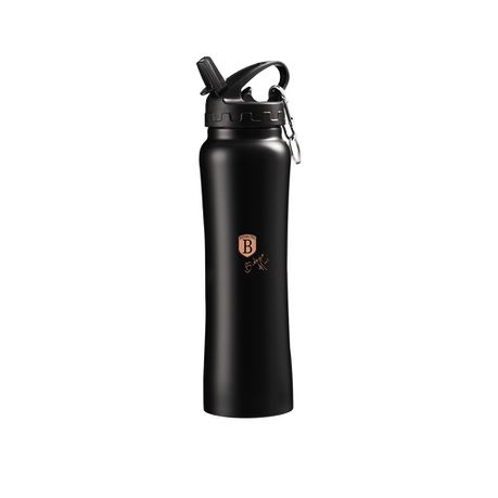Berlinger Haus 500ml Stylish Sport Flask Bottle - Black Rose Line