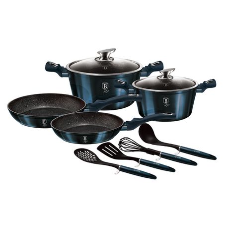 Berlinger Haus 10 Pieces Marble Coating Cookware Set - Aquamarine Edition