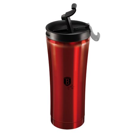 Berlinger Haus 500ml Thick Walled Travel Coffee Mug - Metallic Burgundy Edition