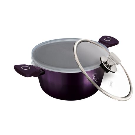 Berlinger Haus 24cm Titanium Coating Casserole with Dual Lids - Purple