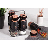 Berlinger Haus 5 Piece Steel and Glass Spice Shaker Set - Black Rose Collectiom