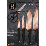 Berlinger Haus 5-Piece Titan Non-Stick Coating Knife Set - Black Rose