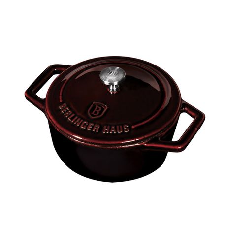 Berlinger Haus 10cm Enamel Coating Oven Safe Mini Pot - Burgundy Metallic