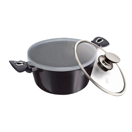 Berlinger Haus 20cm Marble Coating Casserole with Lid - Carbon Pro Edition