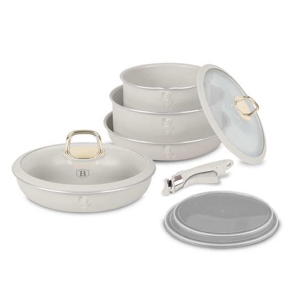 Berlinger Haus 9-Piece Titan Pro Non Stick Coating Oven Safe Cookware Set - Sahara