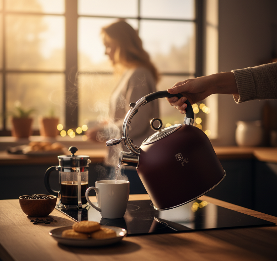 Berlinger Haus 3.0L Stainless Steel Whistling Kettle with Glass Lid – Leonardo