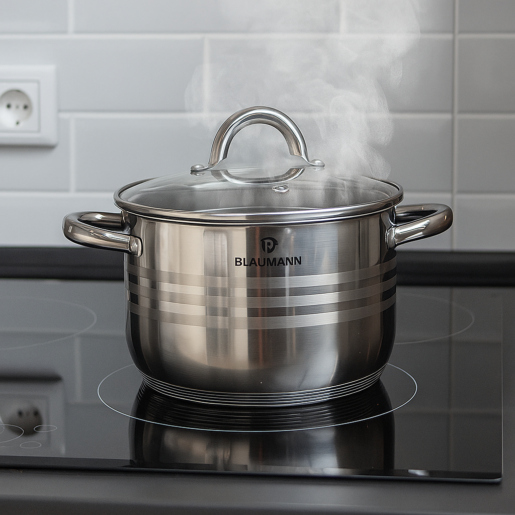 Blaumann 18cm Stainless Steel Casserole - Gourmet Line