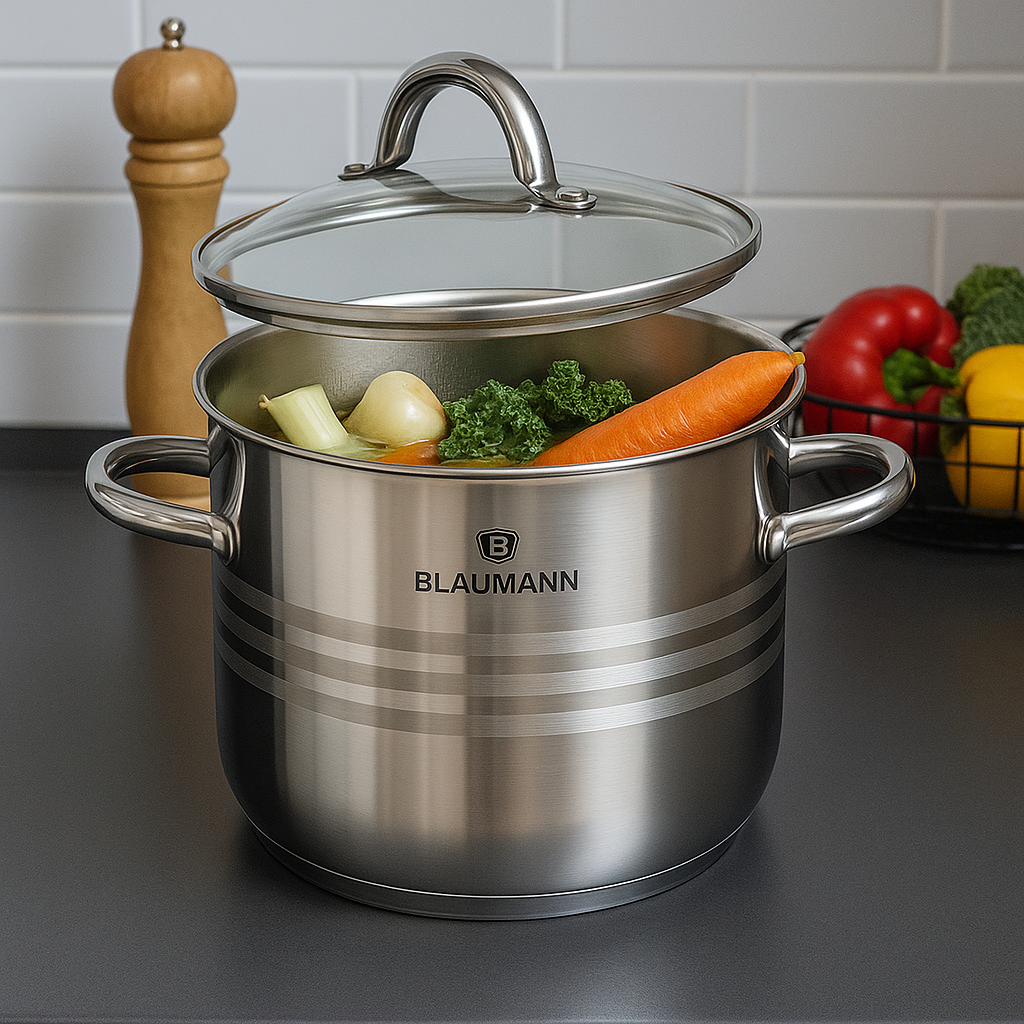 Blaumann 28cm Stainless Steel Stock Pot - Gourmet Line