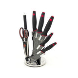 Berlinger Haus 8-Piece Marble Coating Knife Set With Stand Black & Red