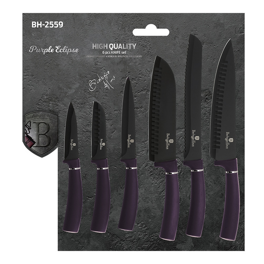 Berlinger Haus 6-Piece Titanium Coating Knife Set - Purple Eclipse