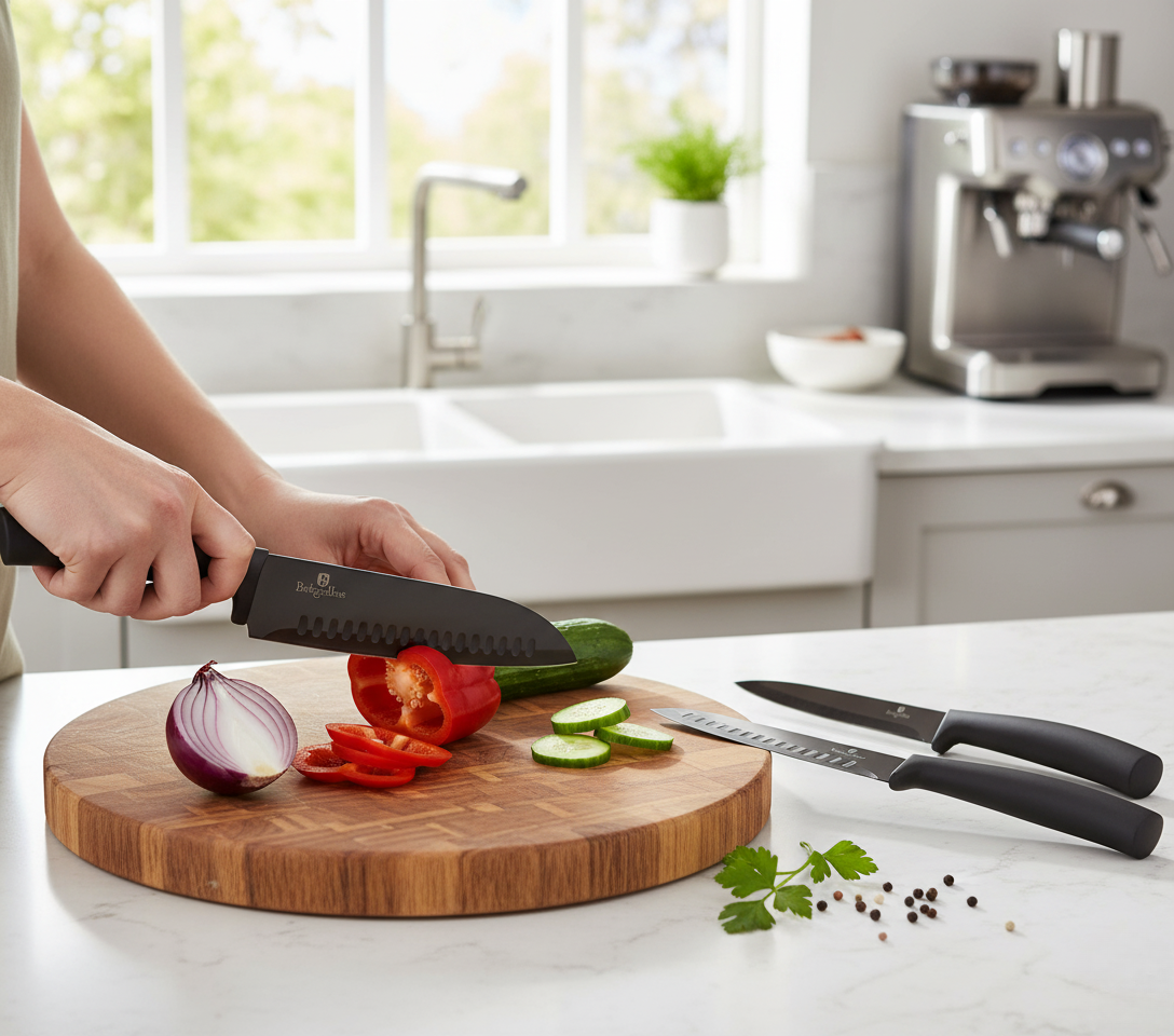 Berlinger Haus 6 Piece Titanium Coating Knife Set - Black