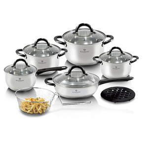 Blauman 12-Piece Stainless Steel Gourmet Line Cookware Set