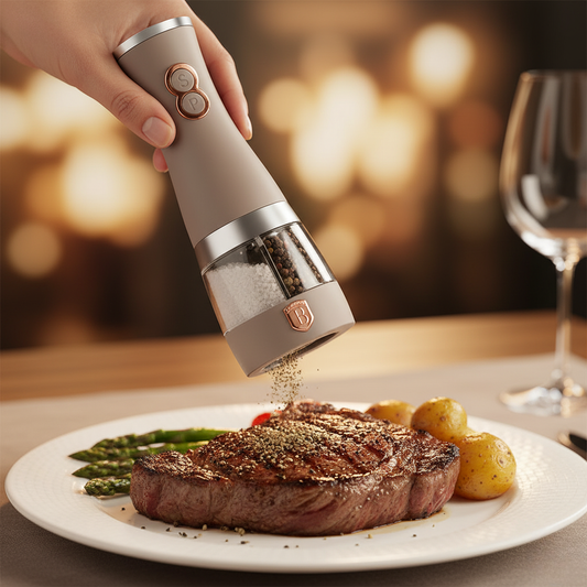 Berlinger Haus 2-in-1 Electric Pepper & Salt Mill – Taupe