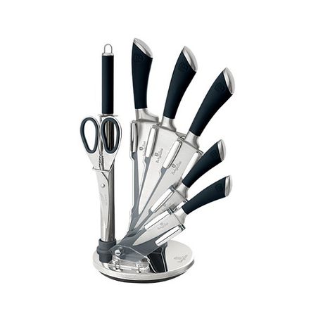 Berlinger Haus 8-Piece Stainless Steel Knife Set With Stand Infinity Line