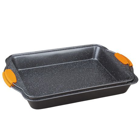 Berlinger Haus 2-Piece Marble Coating Oblong Roaster Set - Granit Diamond Line