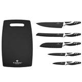 Blaumann 6-Piece Non-Stick Stainless Steel Knife Set with Cutting Board - Black