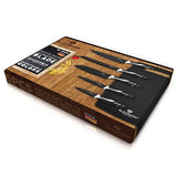 Blaumann 6-Piece Non-Stick Stainless Steel Knife Set with Cutting Board - Black