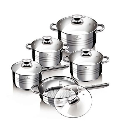 Blaumann 10-Piece Stainless Steel Induction Bottom Jumbo Cookware Set ...