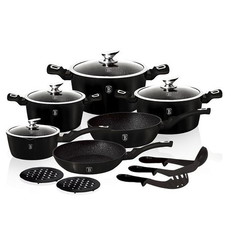 Berlinger Haus 15 Piece Marble Coating Cookware Set - Flame Guard
