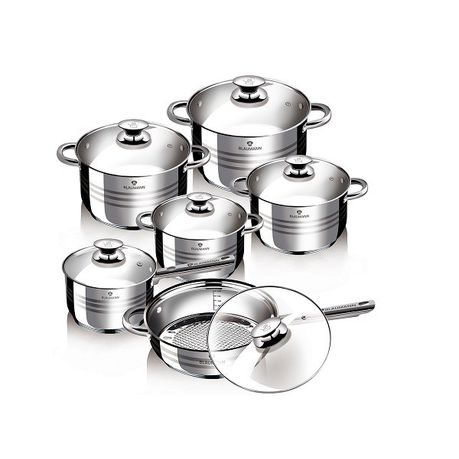 10-Pieces Jumbo Stainless Steel Gourmet Cookware Set Blauman Collection, 1  unit - Fry's Food Stores