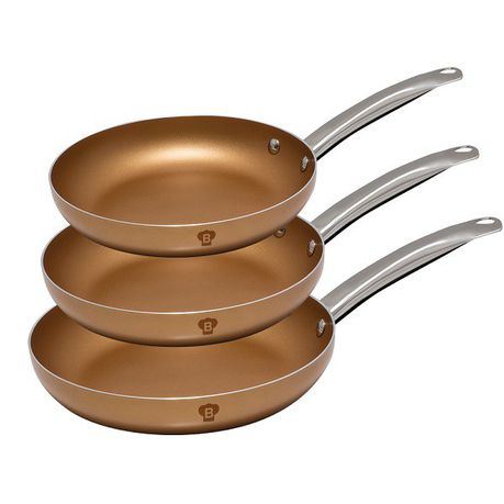 Blaumann 3 Piece Le Chef Collection Copper Stainless Steel Fry Pan Set