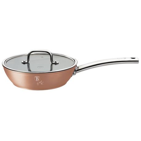 Berlinger Haus 24cm Marble Coating Deep Frypan with Lid - Bronze Titan