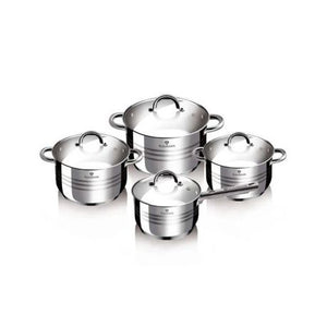 Blaumann 8-Piece Stainless Steel Jumbo Cookware Set - Gourmet Line