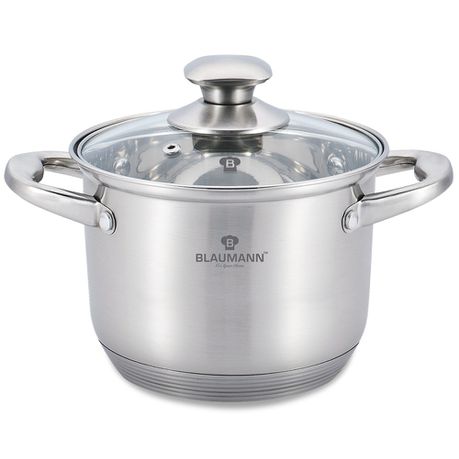 Blaumann 28cm Stainless Steel Stock Pot - Satin Gourmet Line