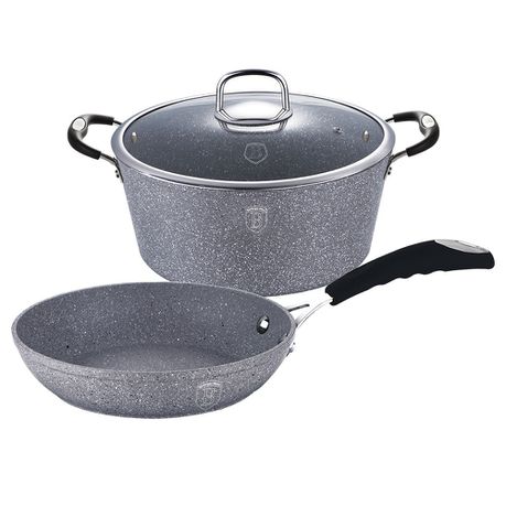 Berlinger Haus 3-Piece Grey stone Touch Line Cookware Set - Grey