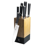Berlinger Haus 7-Piece Knife Set with Bamboo Stand - Black Royal Line