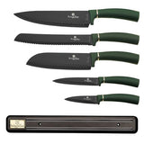 Berlinger Haus 6-Piece Knife Set with Magnetic Hanger - Emerald Edition