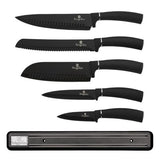 Berlinger Haus 6-Piece Knife Set with Magnetic Hanger - Silver