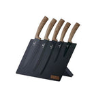 Berlinger Haus 6-Piece Non-Stick Coating Knife Set with Stand - Light Brown