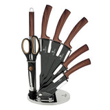 Berlinger Haus 8-Piece Diamond Coating Knife Set With Stand - Brown