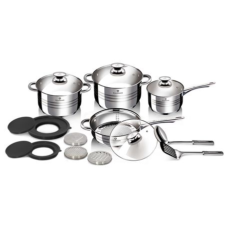 Blaumann 15-Piece Stainless Steel Cookware Set - Gourmet Line